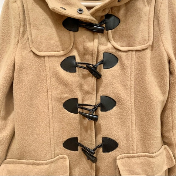 Camel Tan Toggle Button Peacoat Jacket Duffle Coat - Picture 2 of 6